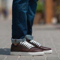Murphy Low Top Kastanienbraun Leder-Sneaker für Herren