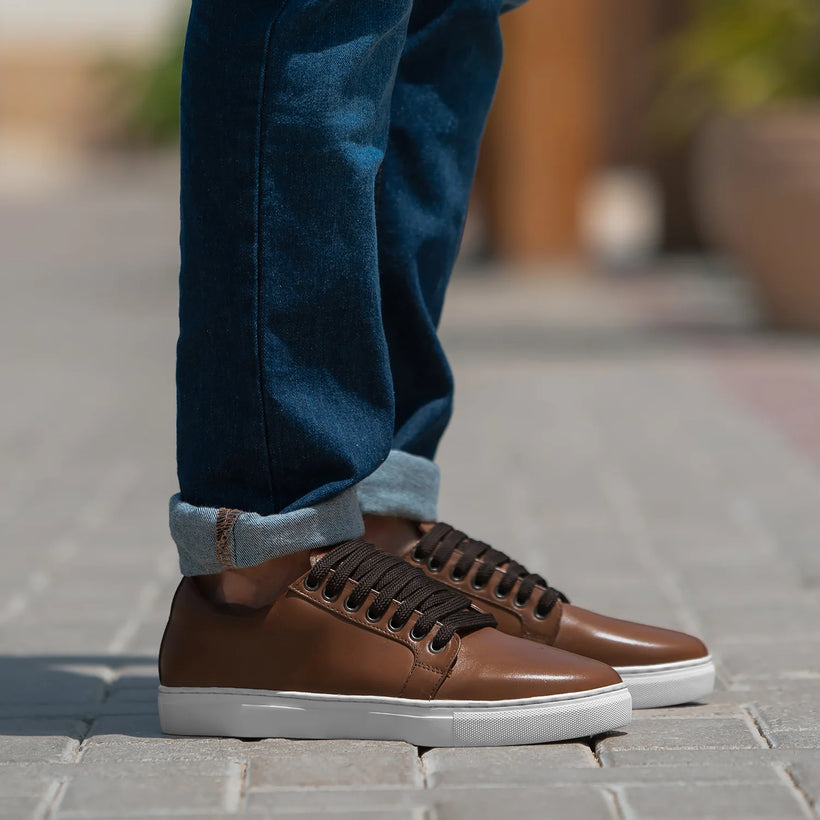 Murphy Low Top Hellbraun Leder-Sneaker für Herren