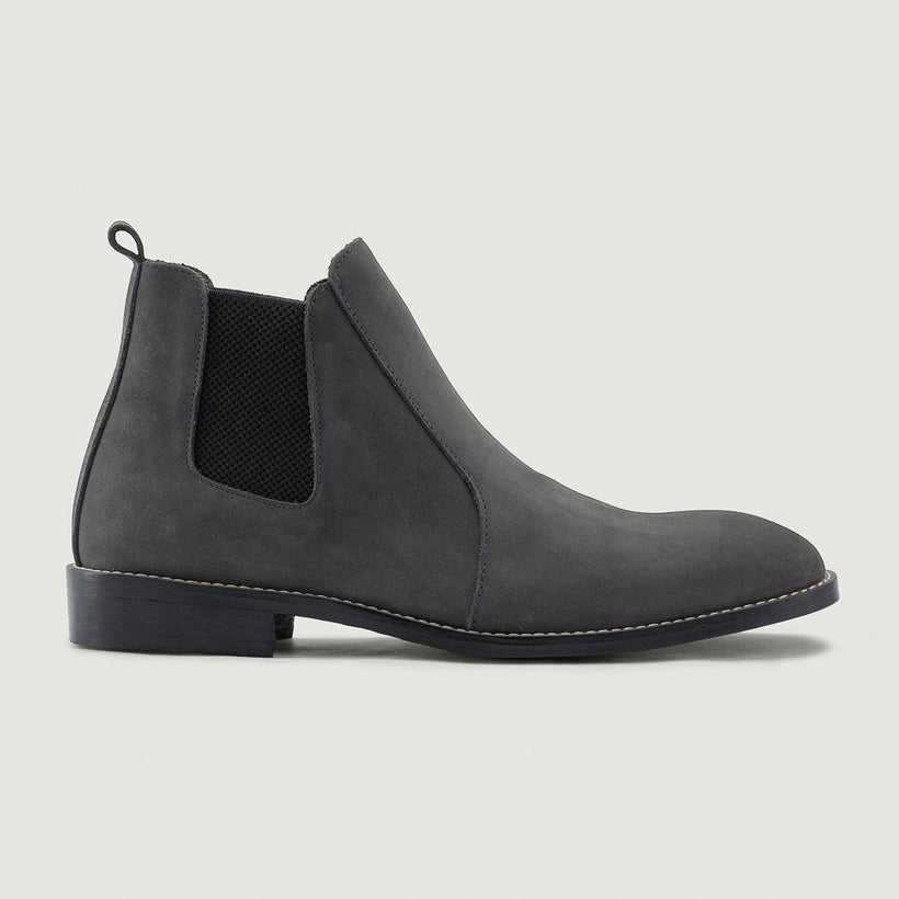 Clarkson Chelsea Grau Nubuck Lederstiefel - StudGuard für Herren