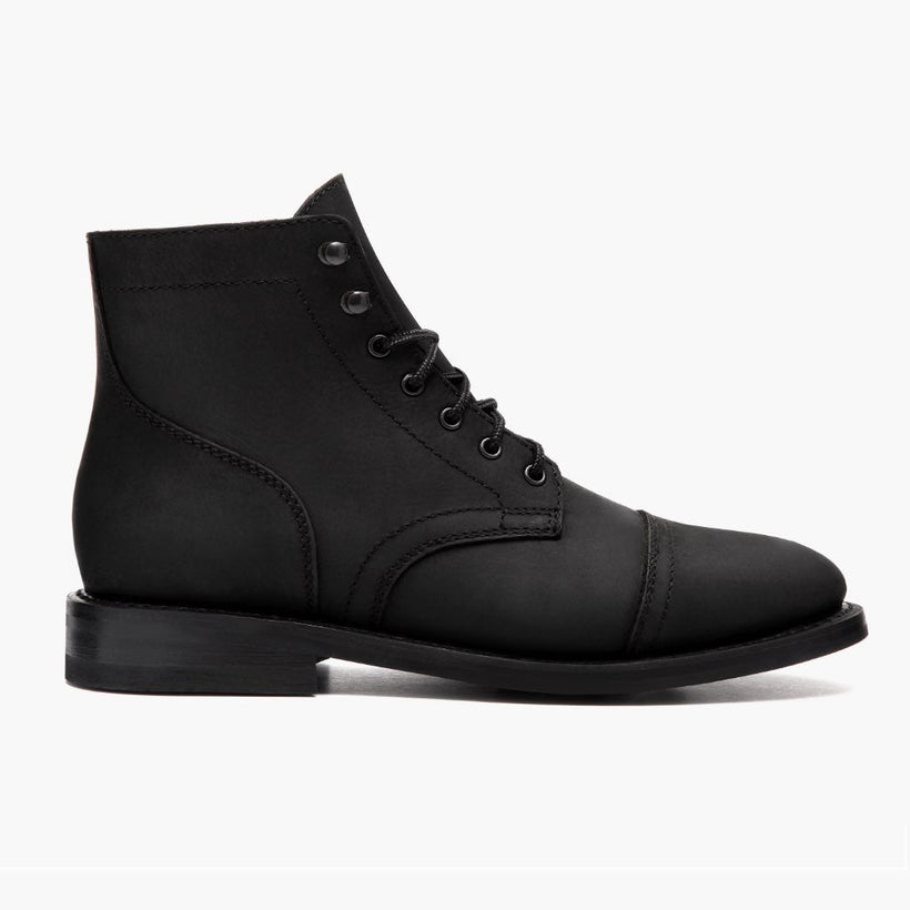 Captain Schwarz Matte Leather Boots für Herren