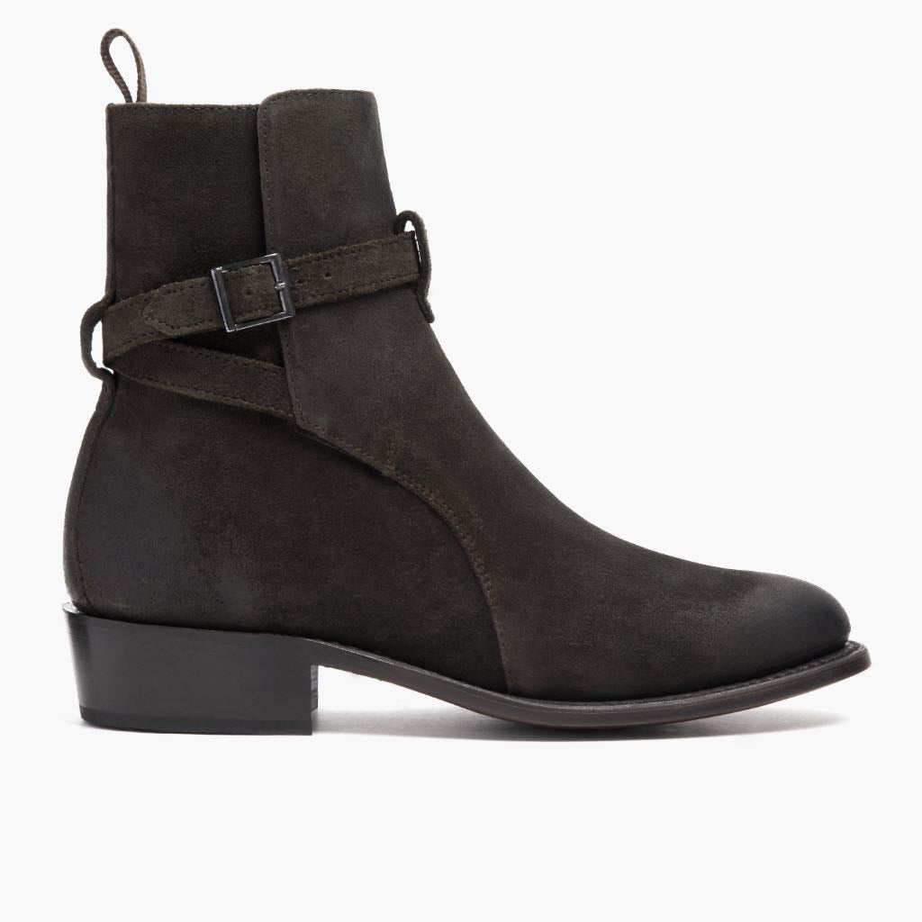 Olive Full-Grain leather Boots - Rahmengenähte Goodyear-Welt-Konstruktion & vordere Zehenkappe