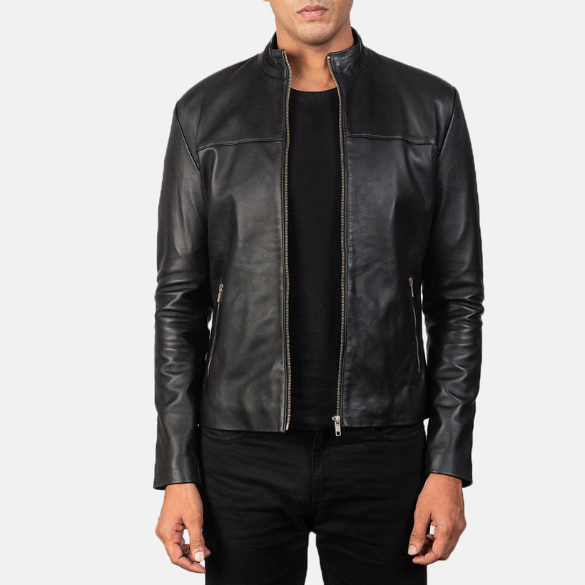 Adornica Schwarz Leder-Bikerjacke für Herren
