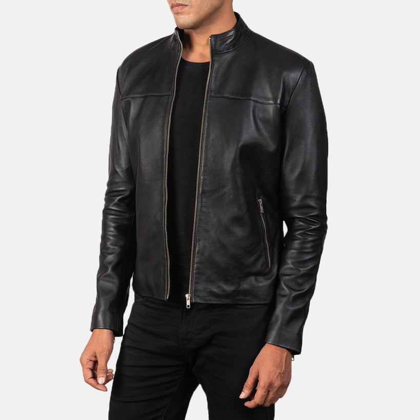 Adornica Schwarz Leder-Bikerjacke für Herren