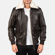 
Airin G-1 Braun Leder-Bomberjacke für Herren in Brown Sheepskin Leather - Vorderansicht & maßgeschneiderte Silhouette | Online Kaufen