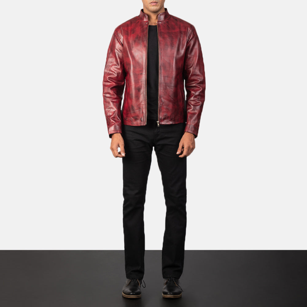 Alex Leder-Bikerjacke für Herren – Zusätzliche Produktansicht 3