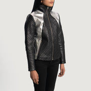 Black Sheepskin Leather Biker Jacket - Rückansicht mit passgenauen Schultern &amp; sauberem Saum