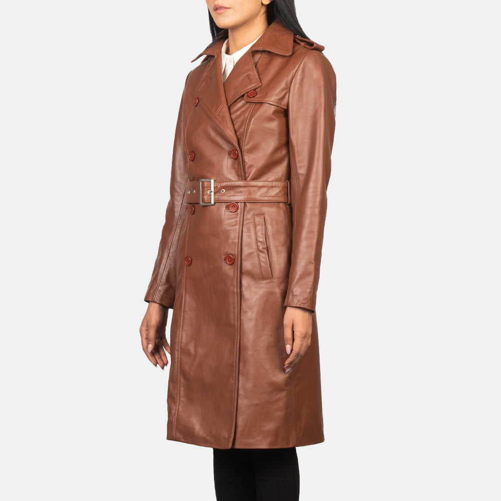 
Black Cowhide leather Coat - Rückansicht mit passgenauen Schultern & sauberem Saum