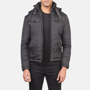 Men's Alps Quilted Black Windbreaker Jacket in Black Polyester - Vorderansicht &amp; maßgeschneiderte Silhouette | Online Kaufen