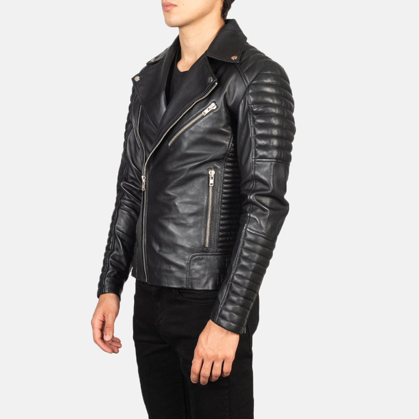Armand Grün Leder-Bikerjacke für Herren
