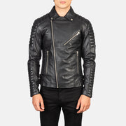Detailansicht of Notch &amp; Zipper Hardware on Men's Armand Green Suede Biker Jacket