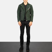 Armand Grün Leder-Bikerjacke für Herren – Zusätzliche Produktansicht 3