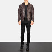 Armand Grün Leder-Bikerjacke für Herren – Zusätzliche Produktansicht 3