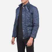 Blue Nylon Winter Jacket - Rückansicht mit passgenauen Schultern &amp; sauberem Saum