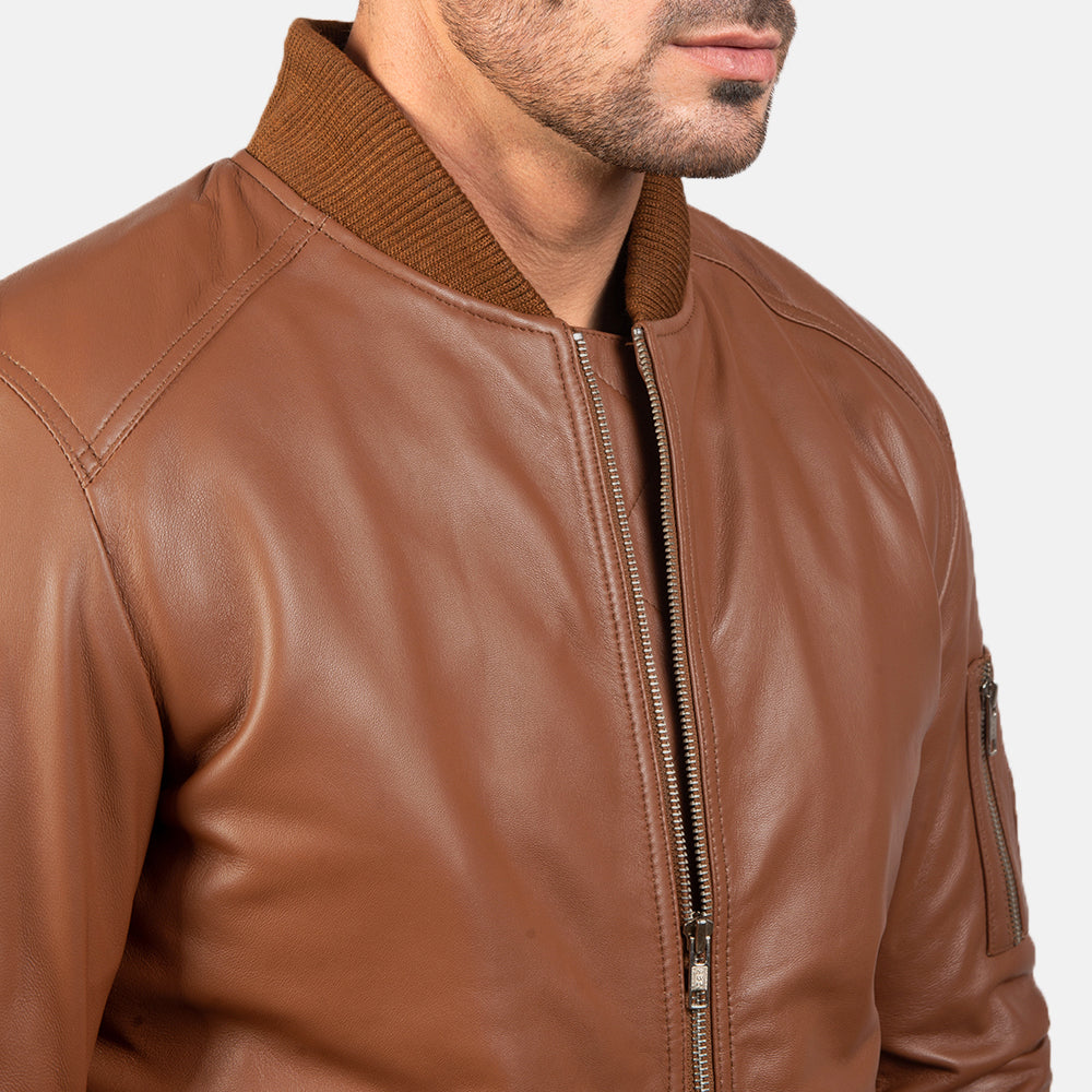 Bomia MA-1 Leder-Bomberjacke für Herren – Zusätzliche Produktansicht 6