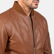 Bomia MA-1 Leder-Bomberjacke für Herren – Zusätzliche Produktansicht 6
