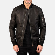 Bomia MA-1 Leder-Bomberjacke für Herren – Zusätzliche Produktansicht 1