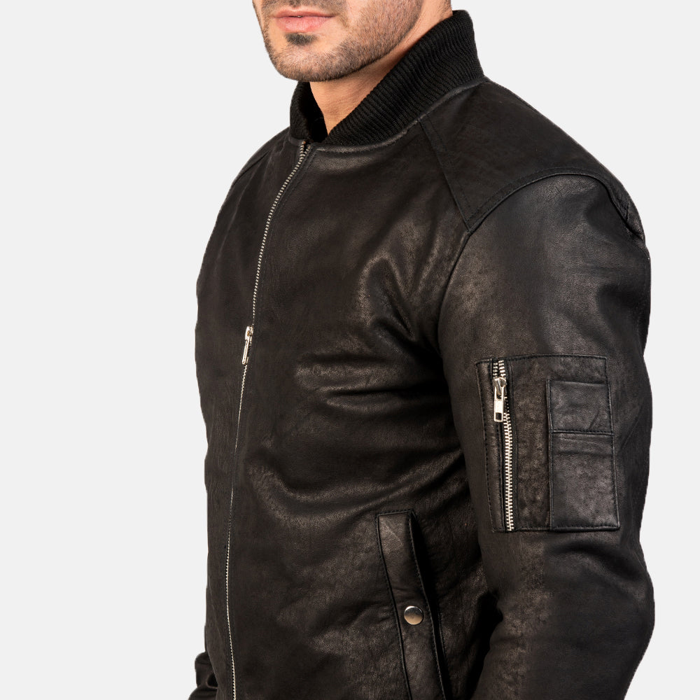 Bomia MA-1 Leder-Bomberjacke für Herren – Zusätzliche Produktansicht 5