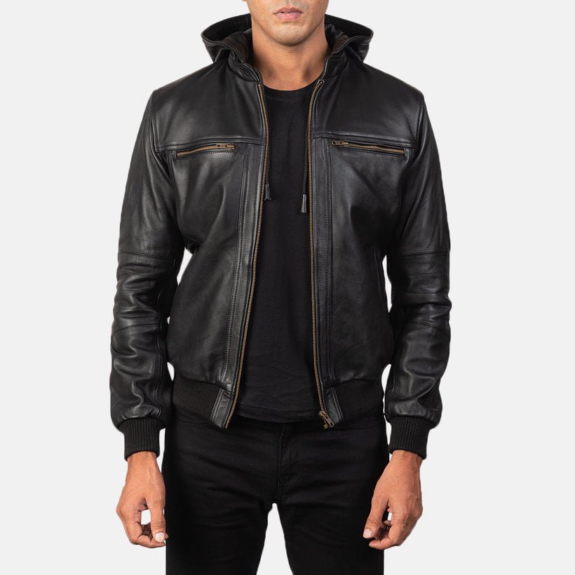 Bouncer Biz Leder-Bomberjacke für Herren