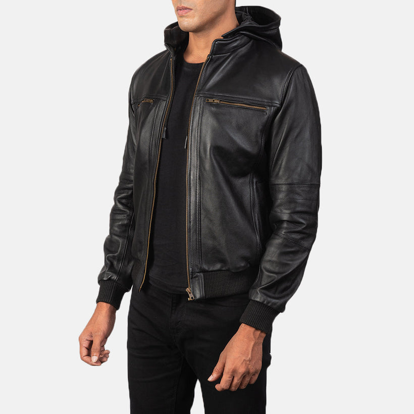 Bouncer Biz Leder-Bomberjacke für Herren