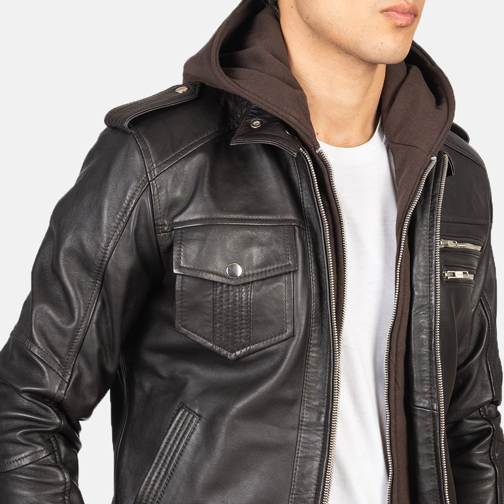 Bravado Leder-Bomberjacke für Herren – Zusätzliche Produktansicht 6
