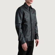 Black Sheepskin leather Jacket - Rückansicht mit passgenauen Schultern &amp; sauberem Saum