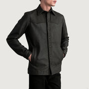 
Bronco Tumbled Braun Leather Shirt für Herren - Seitenansicht mit ergonomischem Ärmelschnitt & sportlicher Passform