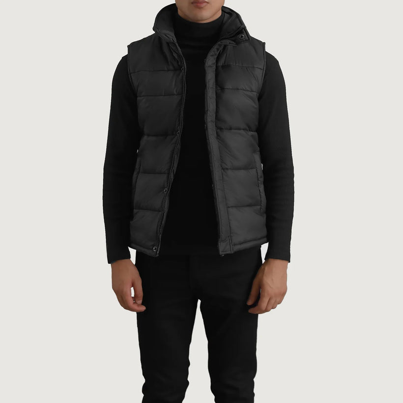 Bryan Schwarz Puffer Vest für Herren