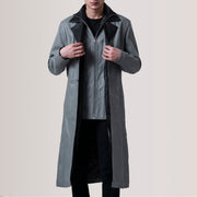 
Charlton Grau Leather Single Breasted Ledermantel für Herren For Men in Grey Sheepskin Leather - Vorderansicht & maßgeschneiderte Silhouette | Online Kaufen