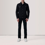 
Black Full-Grain leather Jacket - Rückansicht mit passgenauen Schultern & sauberem Saum