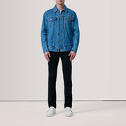 Blue Full-Grain leather Jacket - Rückansicht mit passgenauen Schultern &amp; sauberem Saum