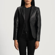 
Black Sheepskin leather Blazer - Rückansicht mit passgenauen Schultern & sauberem Saum
