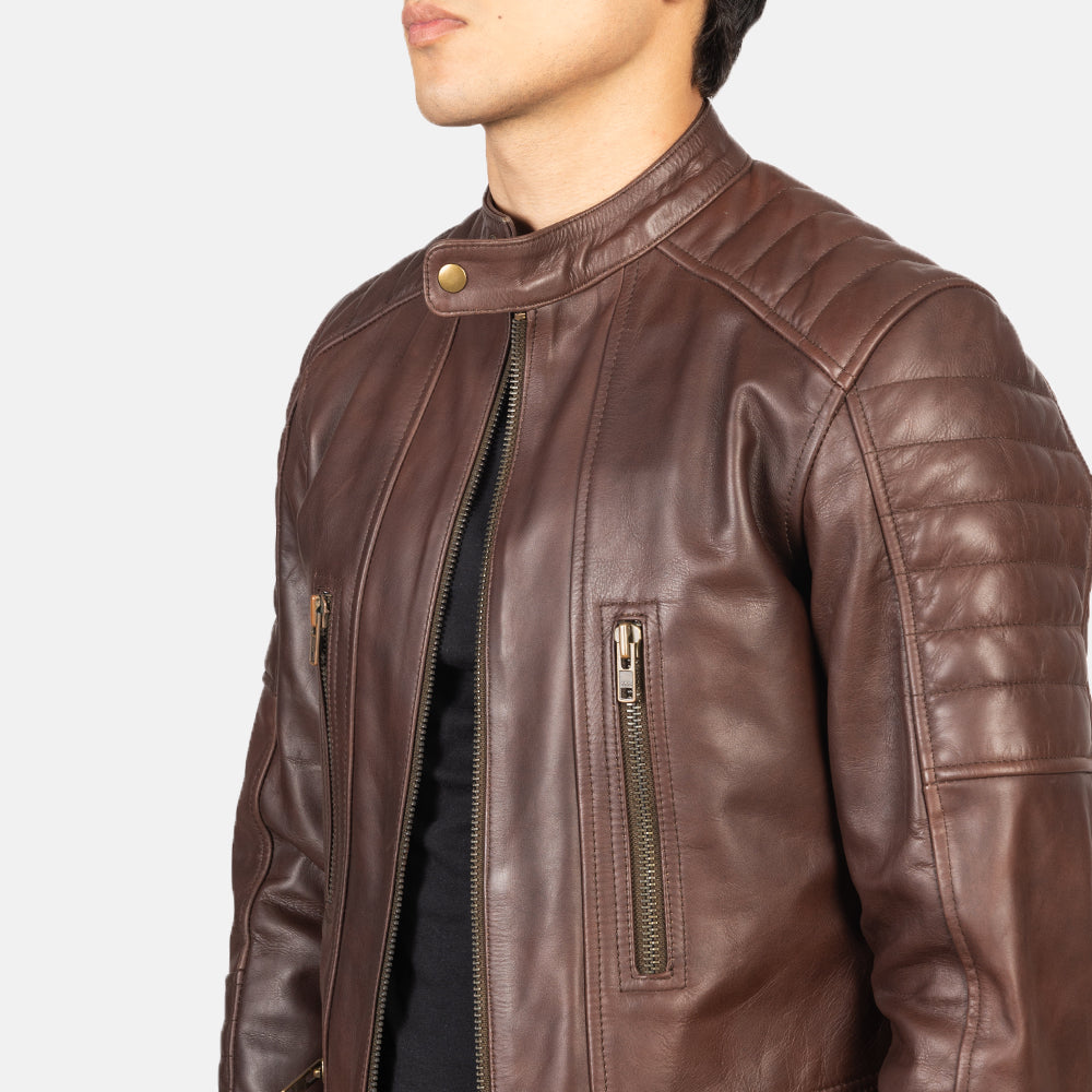 Damian Leder-Bikerjacke für Herren – Zusätzliche Produktansicht 6