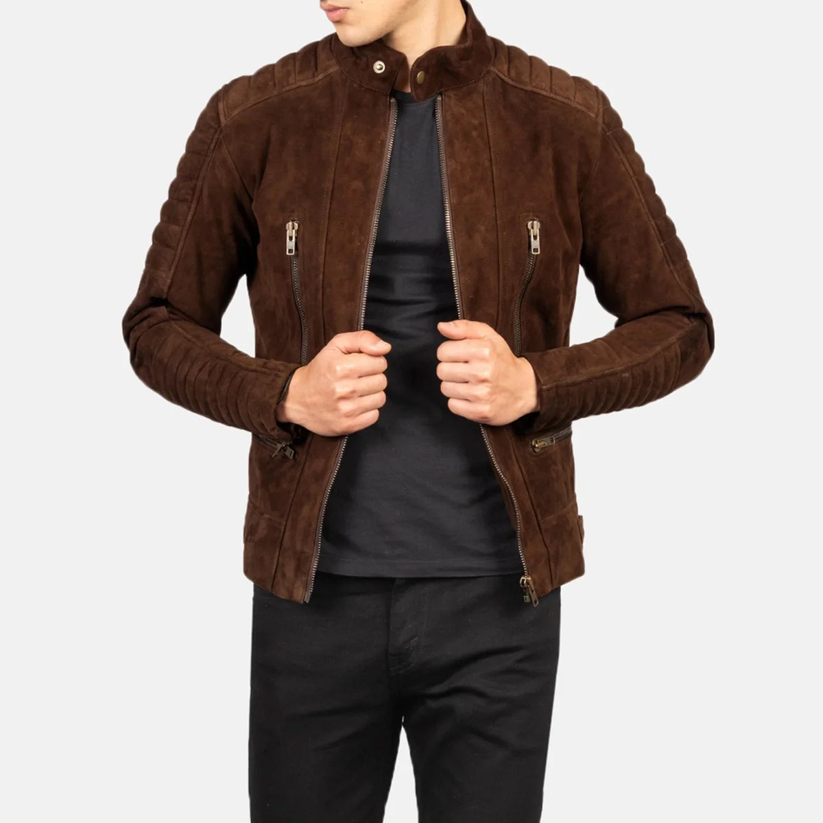 Damian Leder-Bikerjacke für Herren – Zusätzliche Produktansicht 1