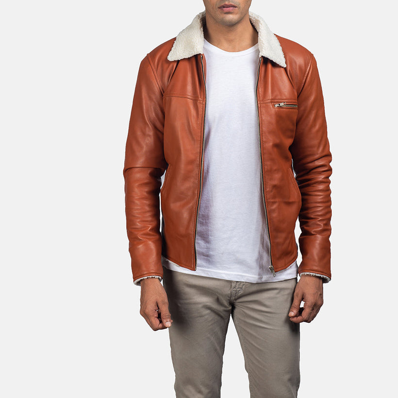Dan Frost Hellbraun Lammfelljacke für Herren