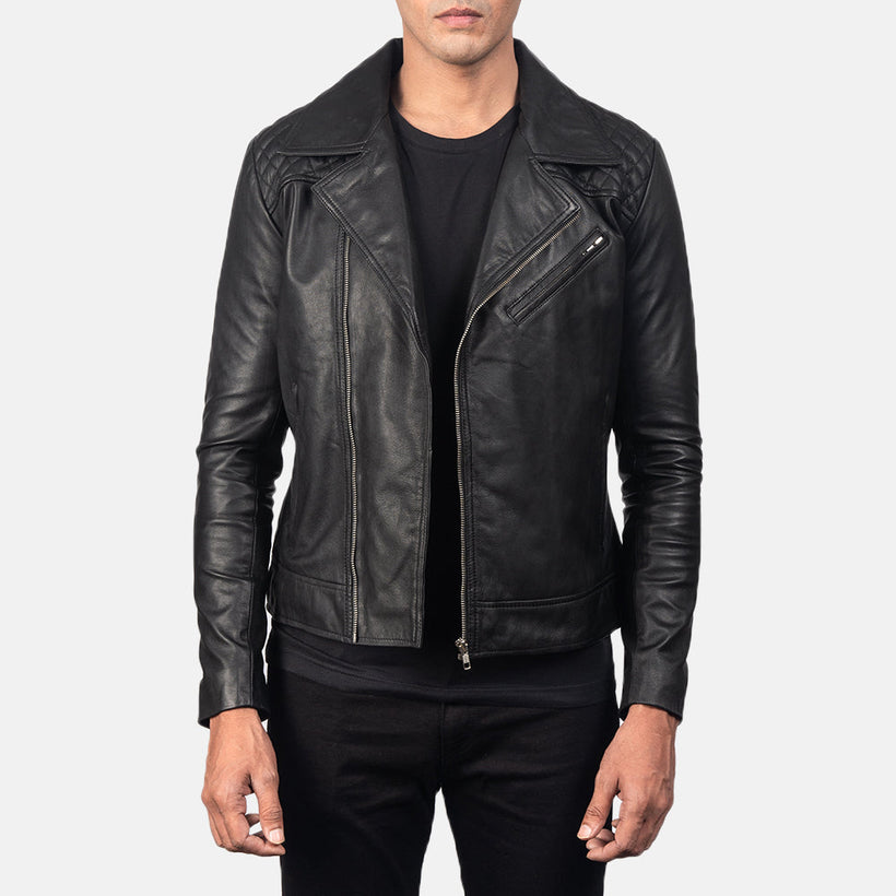 Danny Gesteppt Leder-Bikerjacke für Herren