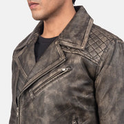 Danny Gesteppt Leder-Bikerjacke für Herren – Zusätzliche Produktansicht 5