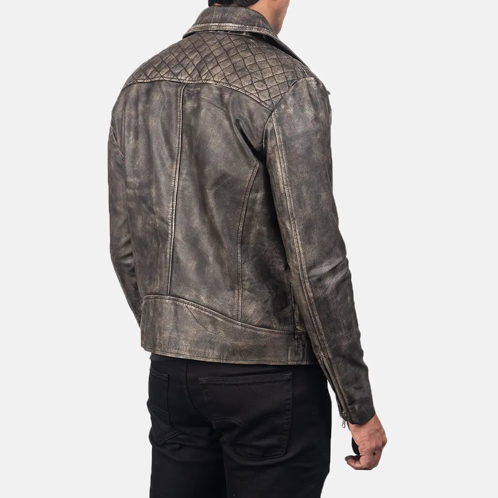 Danny Gesteppt Leder-Bikerjacke für Herren – Zusätzliche Produktansicht 6