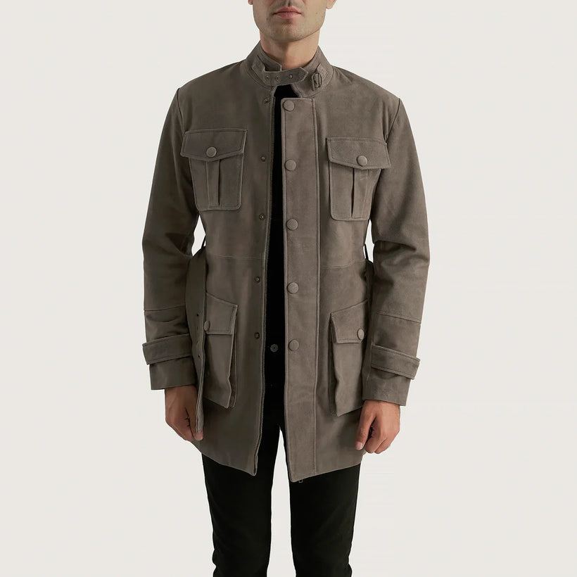 Dolf Grau Wildlederjacke für Herren