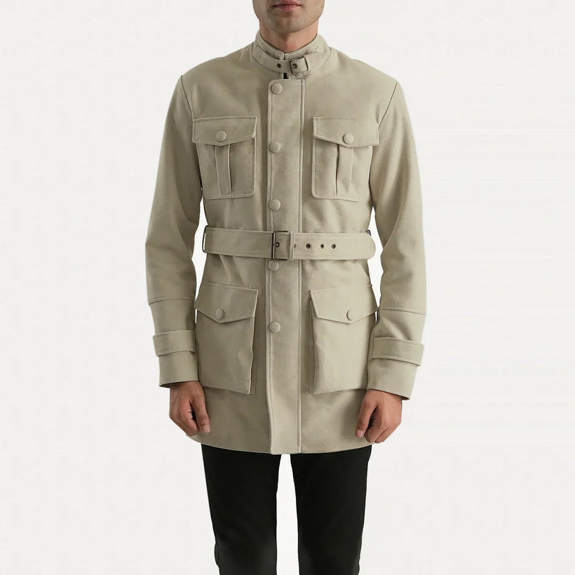 Dolf Off-Weiß Wildlederjacke für Herren