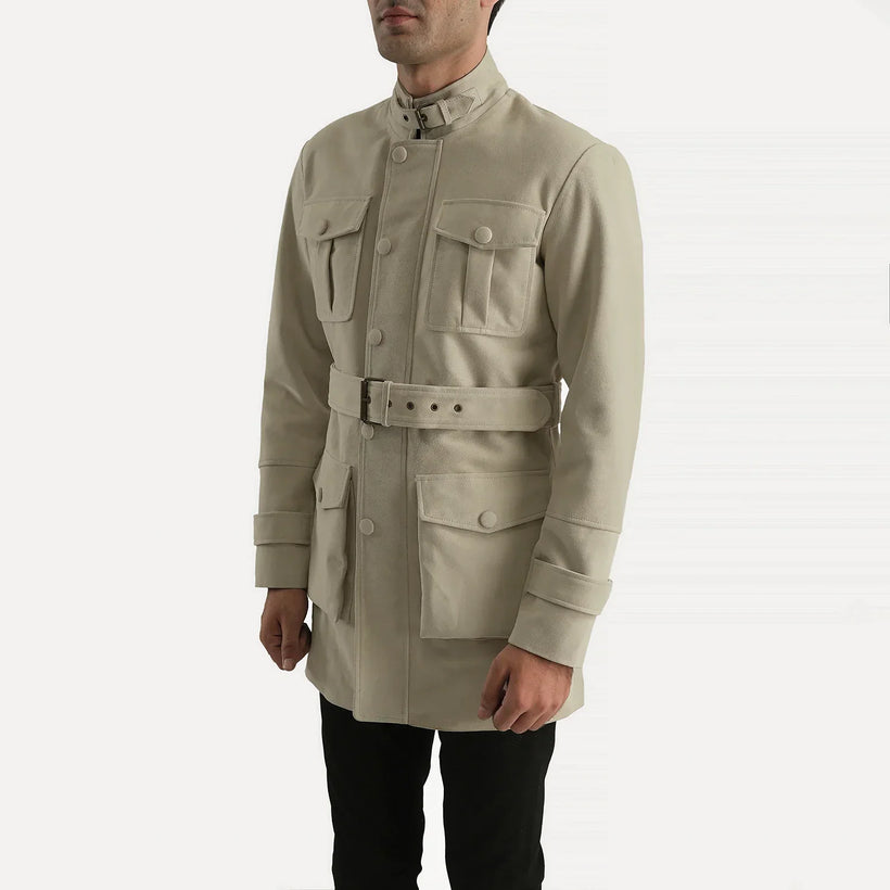 Dolf Off-Weiß Wildlederjacke für Herren
