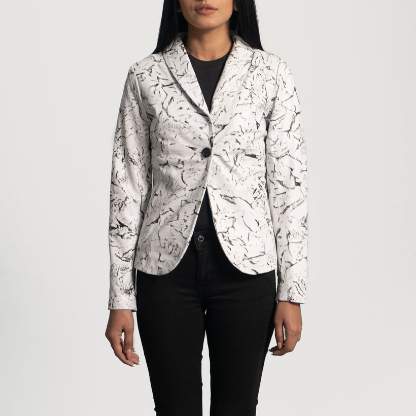 Donna Blake Weiß Lederblazer für Damen