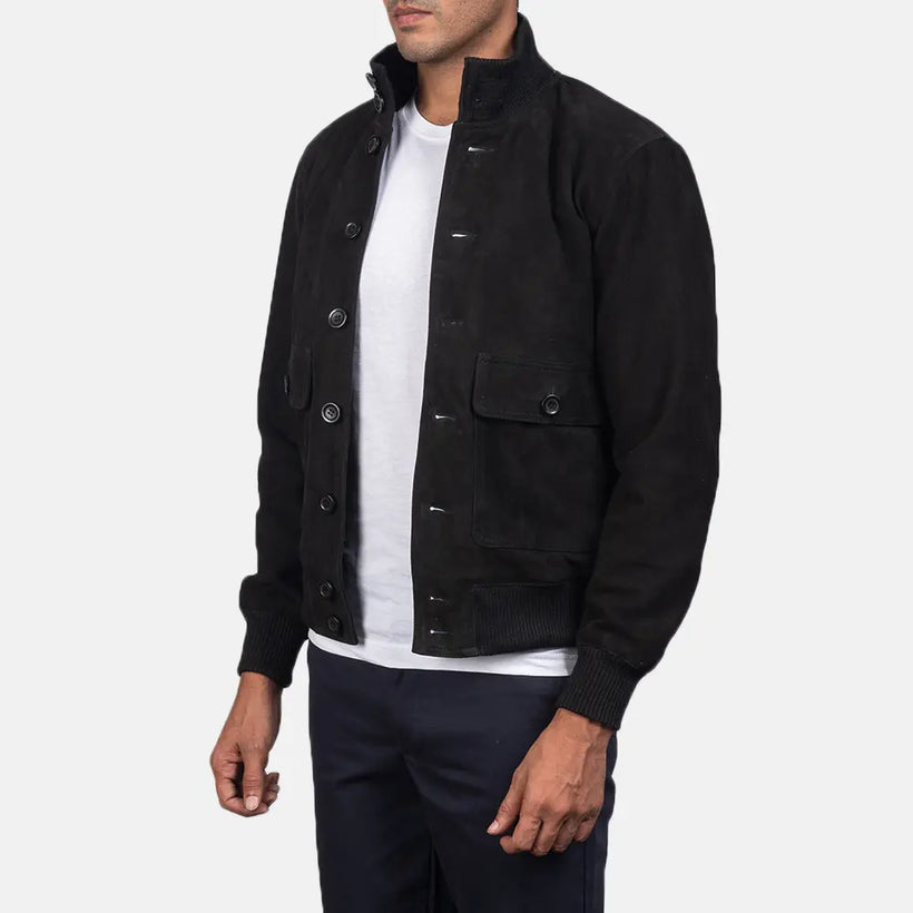 Eaton Leder-Bomberjacke für Herren