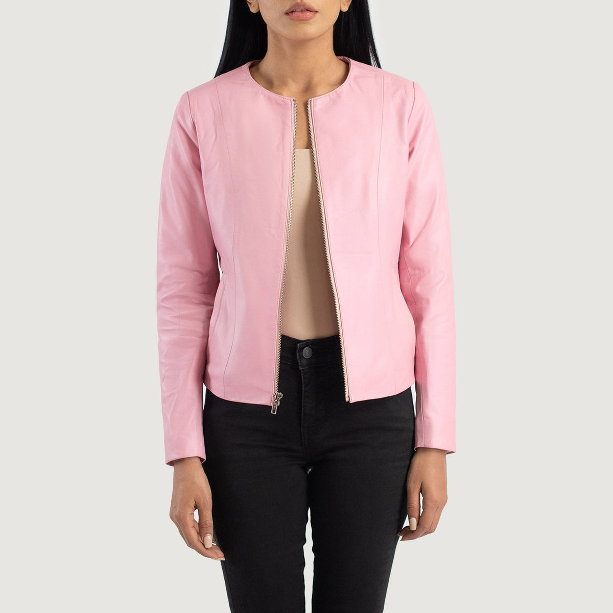 Elixir Collarless Lederjacke für Damen – Zusätzliche Produktansicht 1