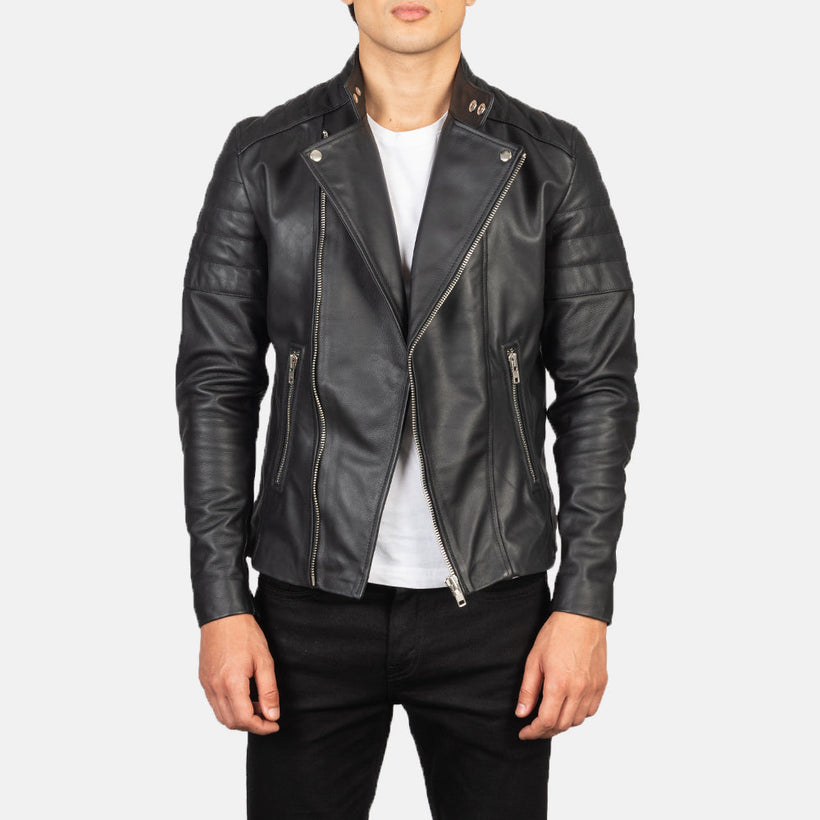 Faisor Mokka Leder-Bikerjacke für Herren