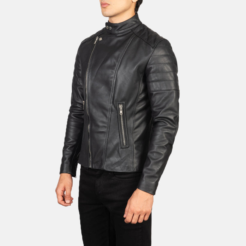 Faisor Mokka Leder-Bikerjacke für Herren