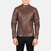 Faisor Mocha Leder-Bikerjacke für Herren – Zusätzliche Produktansicht 5