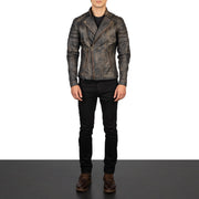 Faisor Mocha Leder-Bikerjacke für Herren – Zusätzliche Produktansicht 3