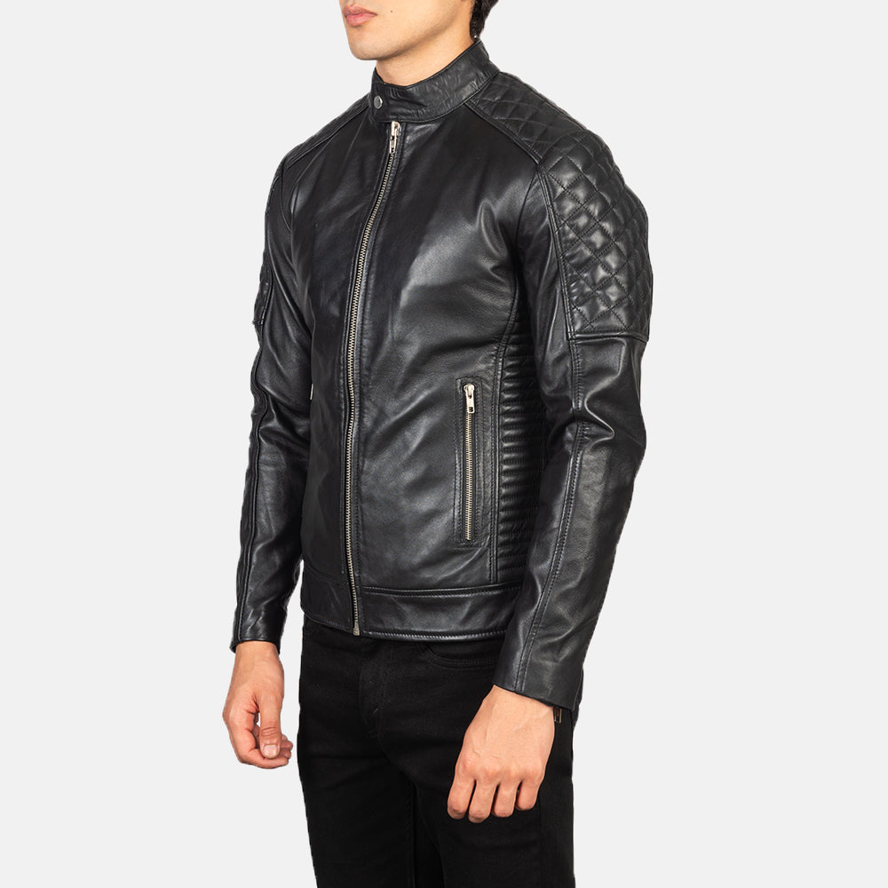 Brown Goatskin Suede Biker Jacket - Rückansicht mit passgenauen Schultern &amp; sauberem Saum