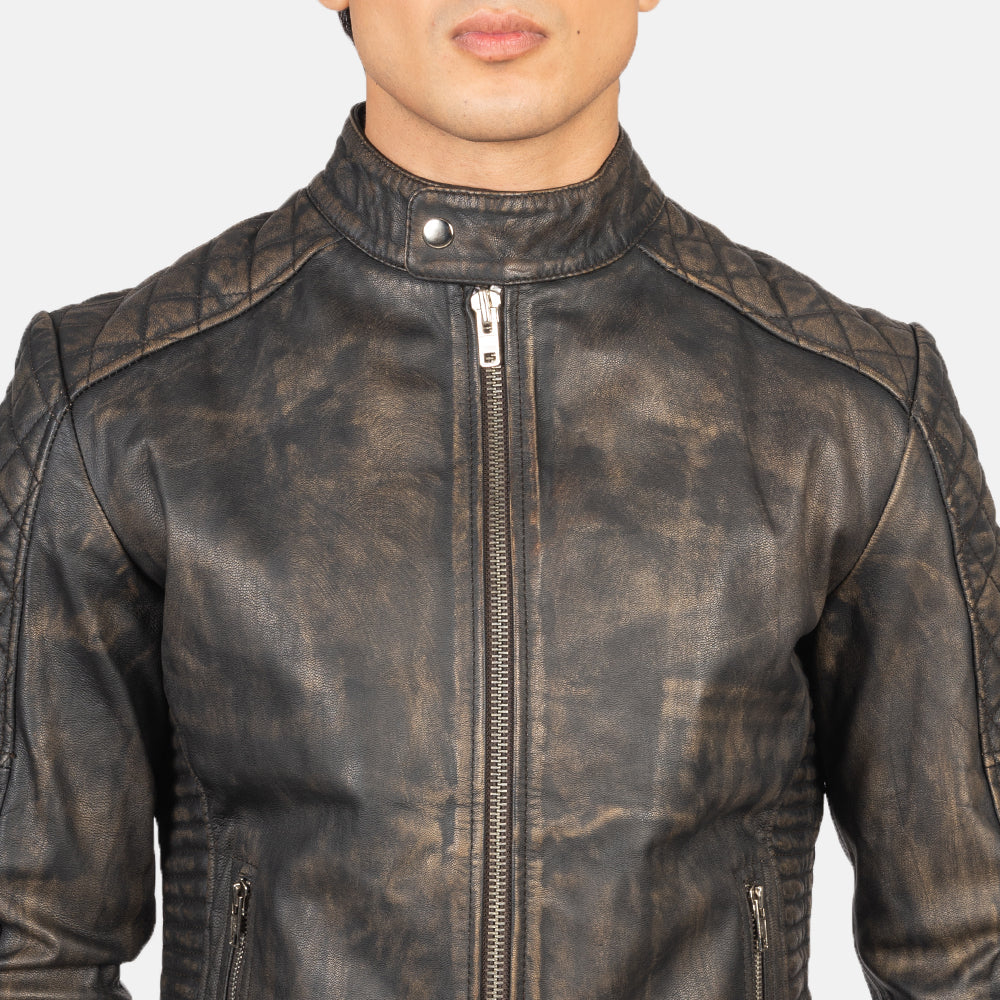Fernando Gesteppt Leder-Bikerjacke für Herren – Zusätzliche Produktansicht 6