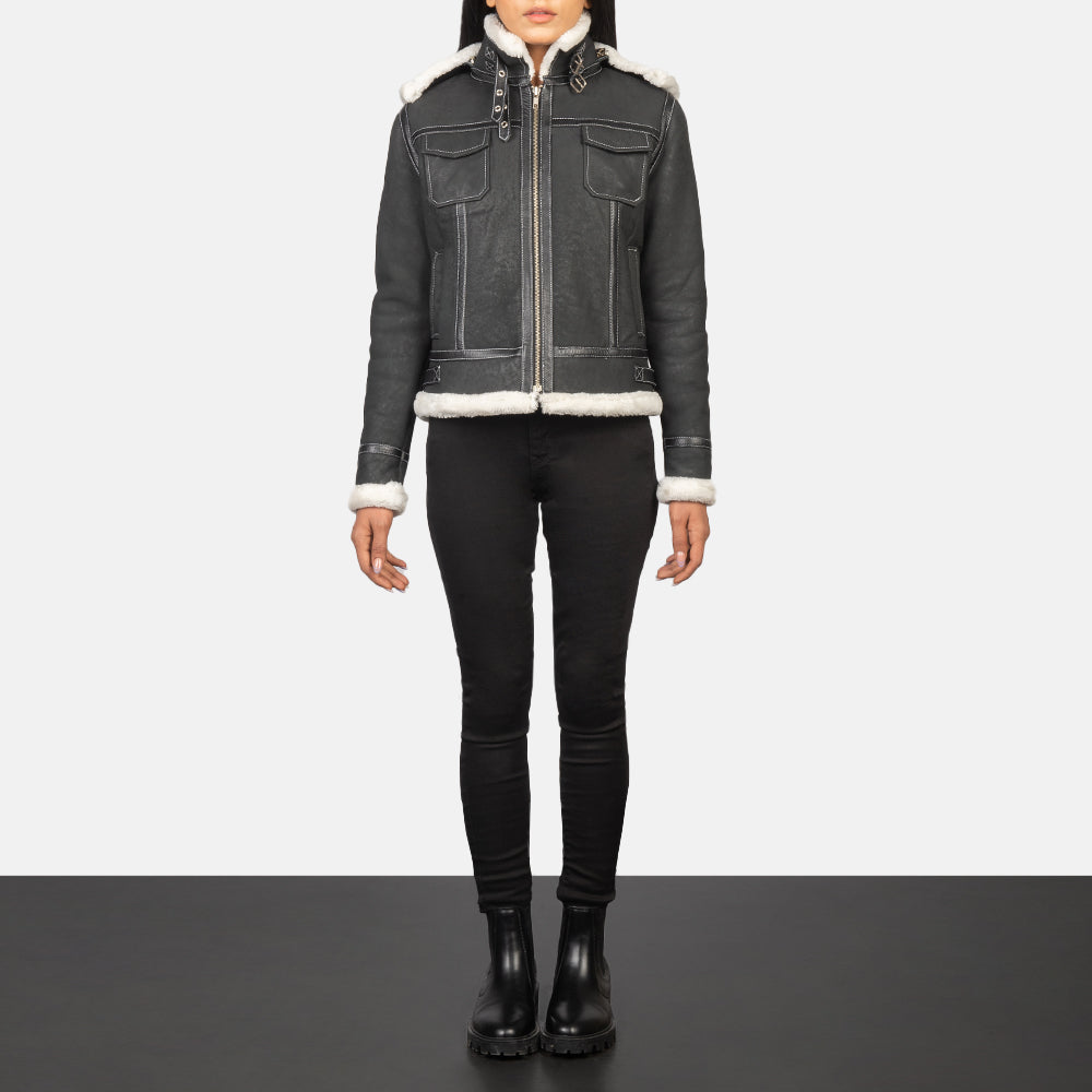 
Fiona Hooded Lammfelljacke für Damen – alternate product view 3